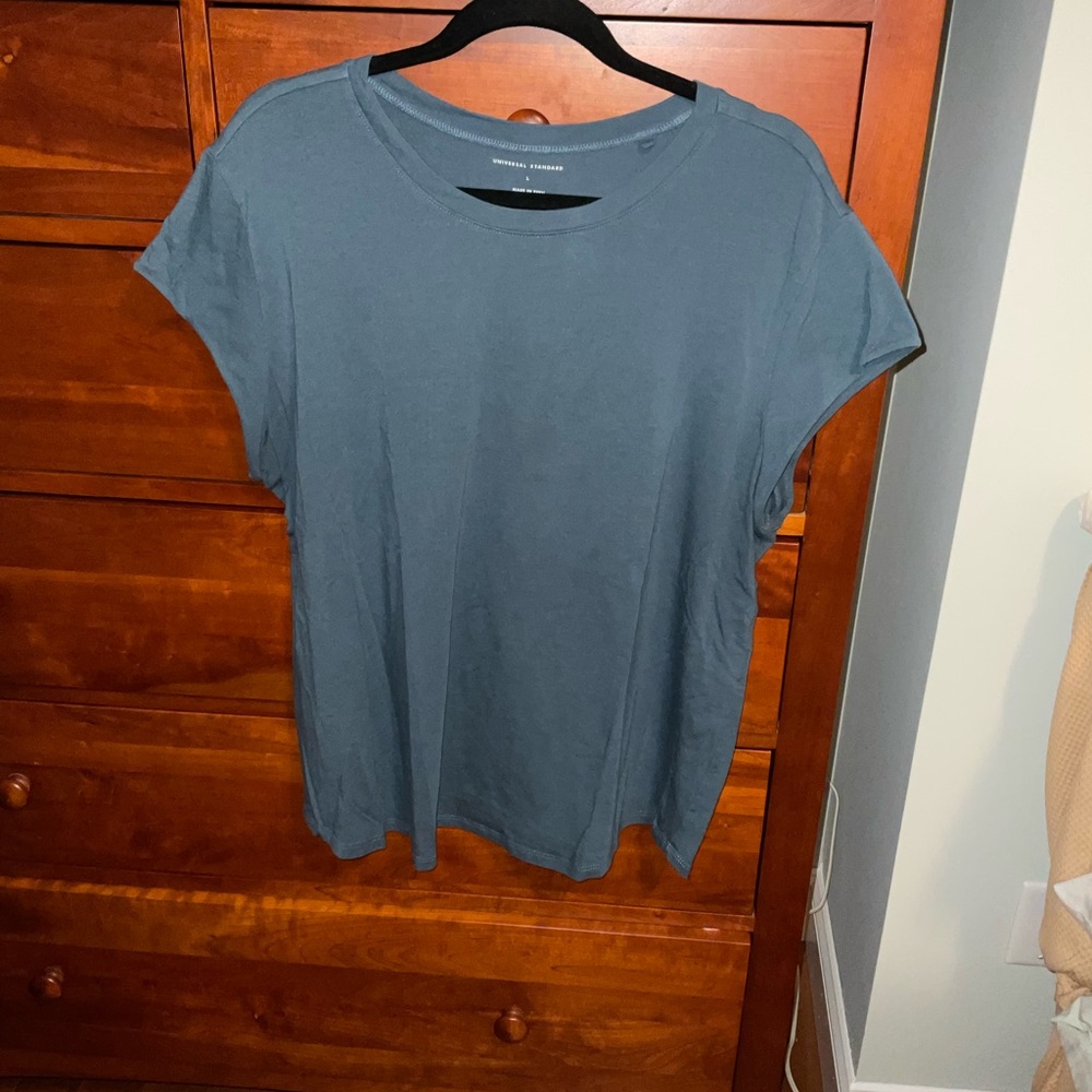 Universal Standard Teal Ashley Cap Sleeve Tee Size L 22-24